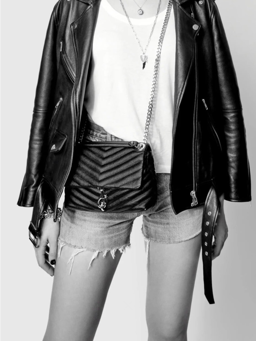 Rebecca Minkoff Black Quilted Crossbody with Gold Hardware cross body  edie belt